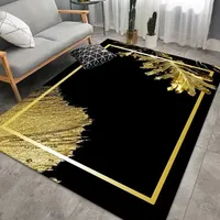 Black Gold CARPET FOR LIVE ROOM Large Size Luxury Area Rugs for Bedroom Washable Mat for Room Decor Non-slip Lounge Rug Tapis
