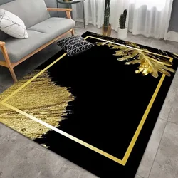 Black Gold CARPET FOR LIVE ROOM Large Size Luxury Area Rugs for Bedroom Washable Mat for Room Decor Non-slip Lounge Rug Tapis