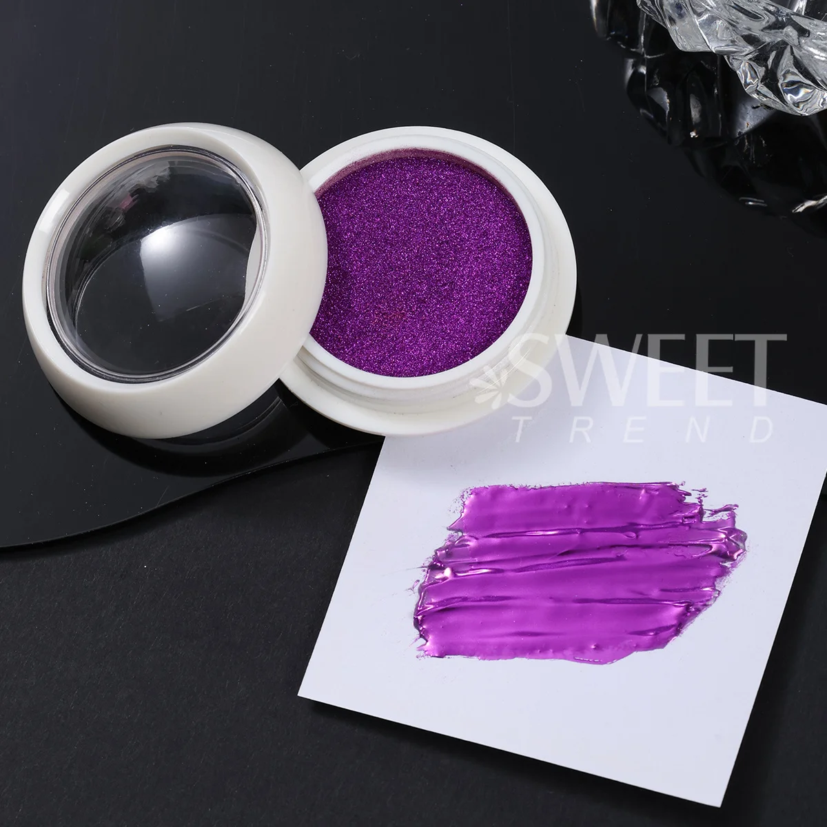 2pcs Vibrant Purple Magic Mirror Chrome Nail Powder Shiny Metallic Luxury Style Rubbing Dust Pigment Party Flash Manicure Decor