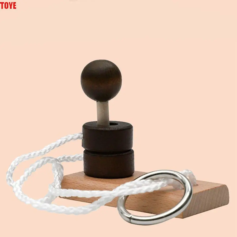 

Funny 3D Threading Rope Loop Puzzle Brain Teaser Wooden Labyrinth Unlock Lu Ban Lock Gifts