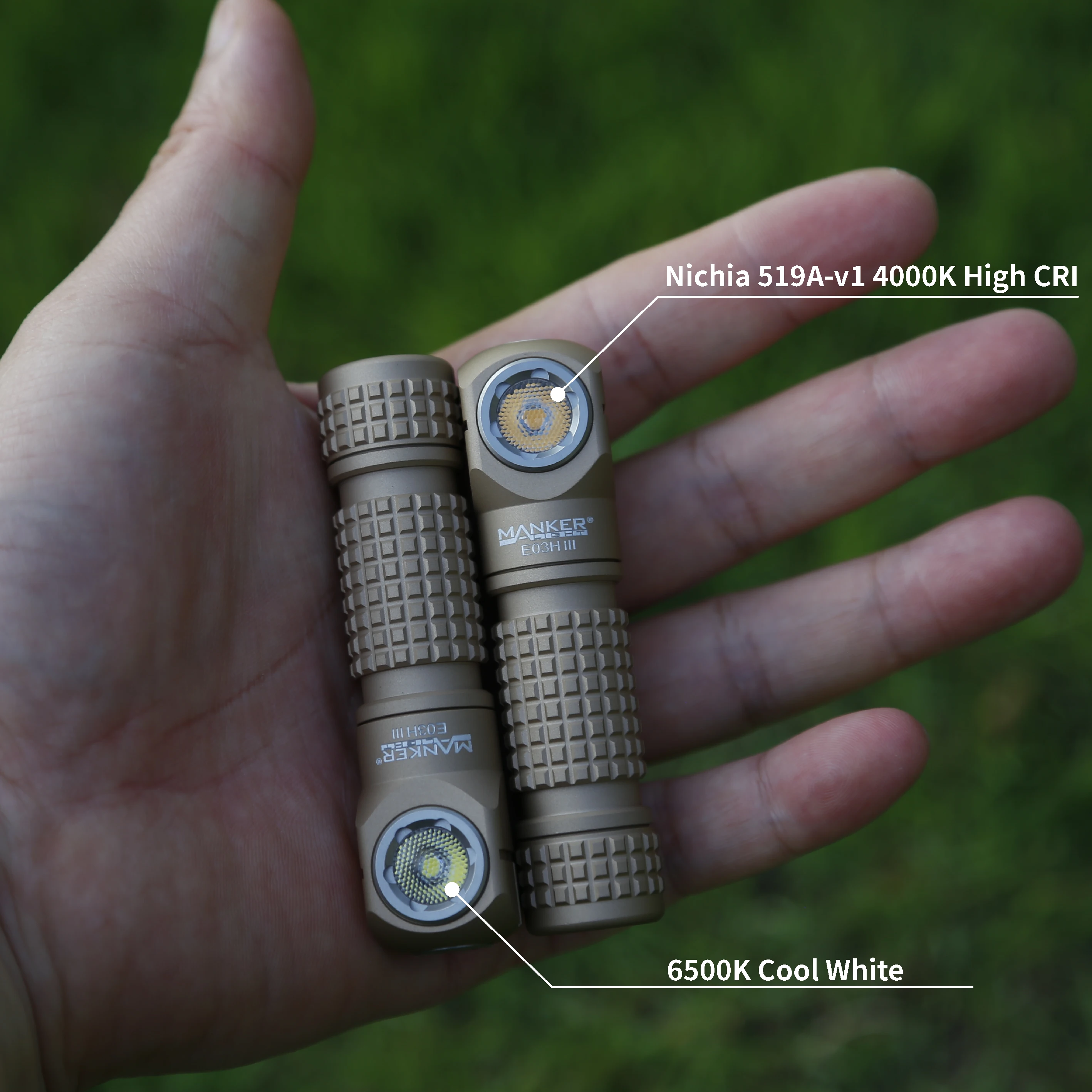 Mankerlight E03H III 1200 Lumens AA / 14500 Flashlight Pocket Everyday Carry Flashlight with Multi-Purpose Filters, Magnet Tail