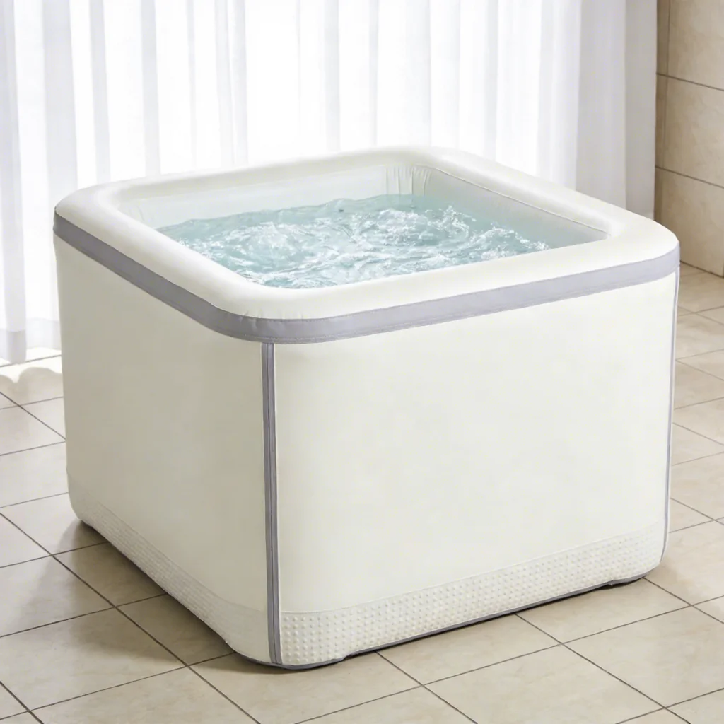 Inflatable Swimming Pool, PVC Square Shaped, Family-Use Outdoor Spa Pool, Simple Design, Children Play Pool, Portable Swim Spa