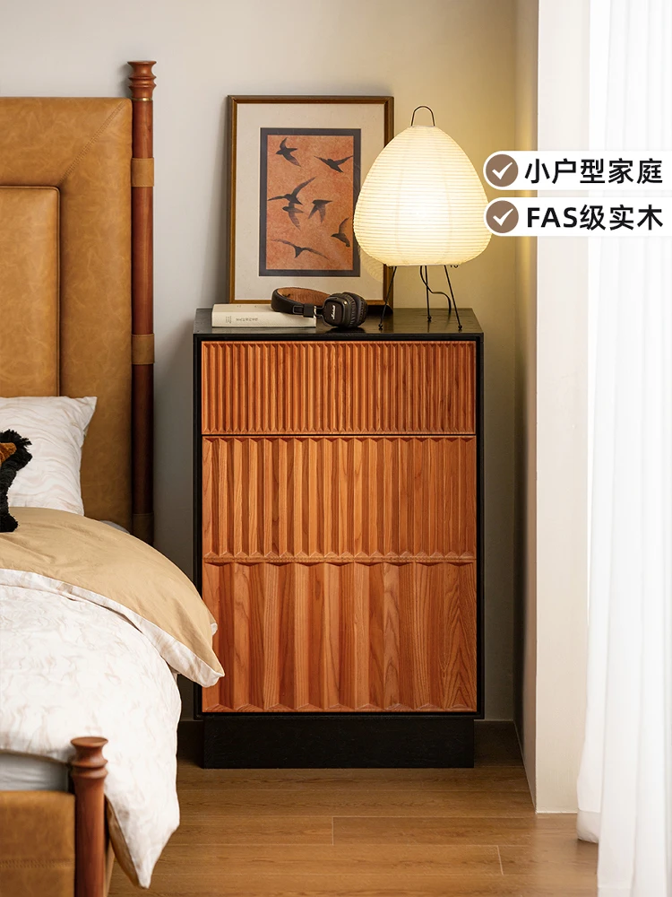 Medieval style bucket cabinet, bedroom locker, solid wood bedside bucket cabinet, living room wall cabinet, multi-layer storage