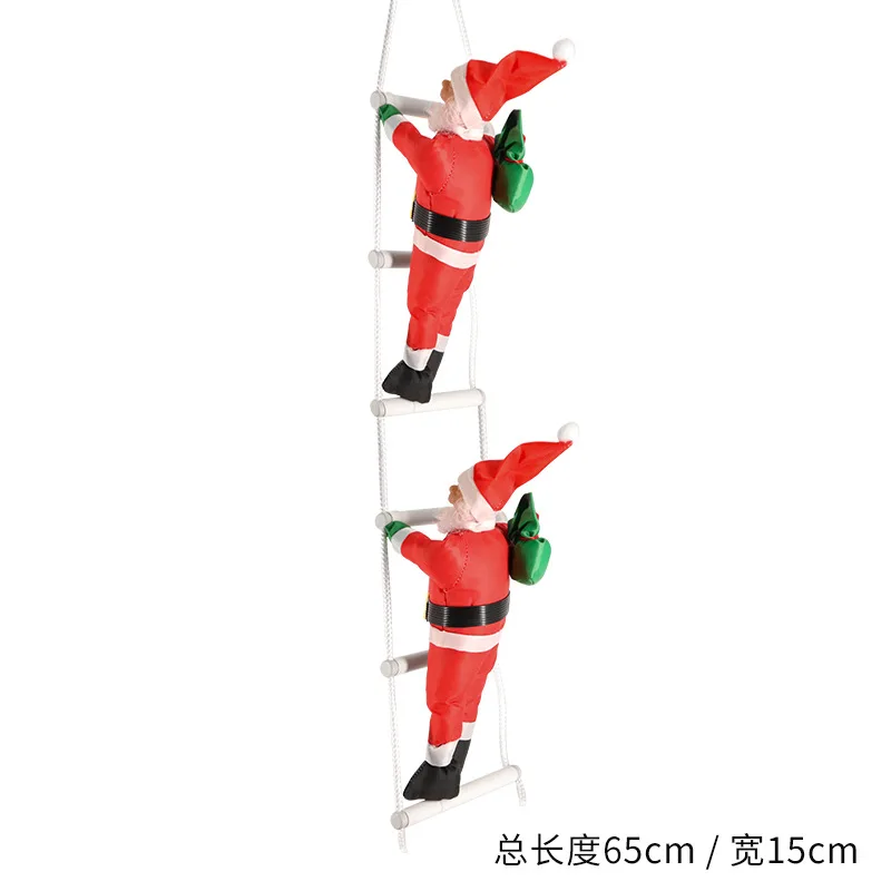 Colgante de decoración de coche, cola de techo, escalera de escalada de Papá Noel, decoración navideña, adorno creativo para el hogar, adorno de árbol de Navidad