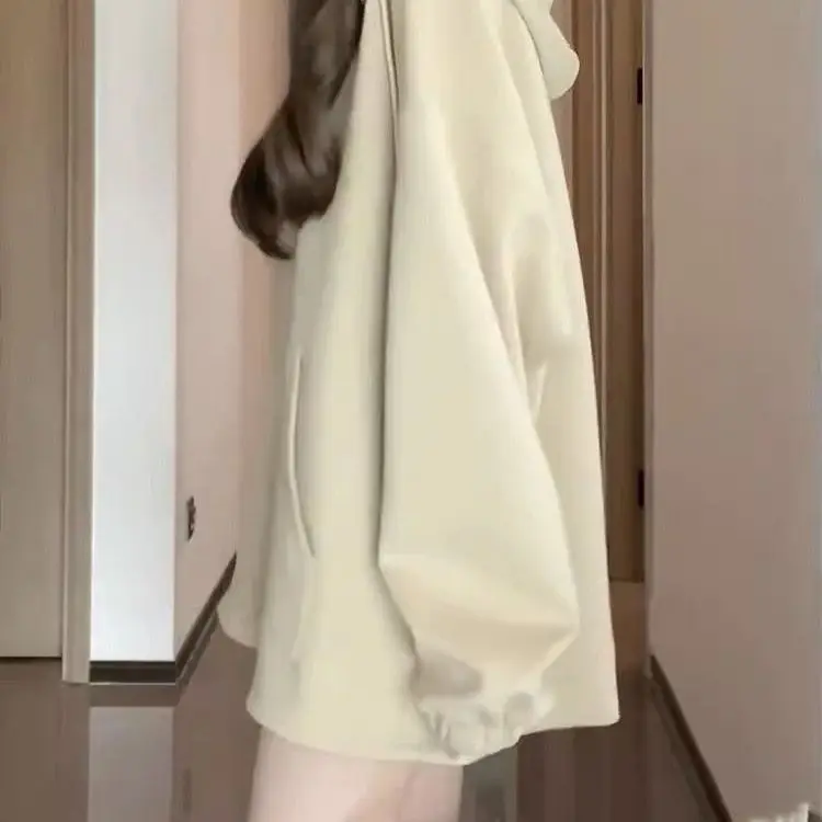 

Толстовки с капюшоном, готическая одежда, женская одежда Y2K, повседневные манжеты премиум-класса, шерпа, молодежная одежда с абстрактными надписями, ребристый подол, осень