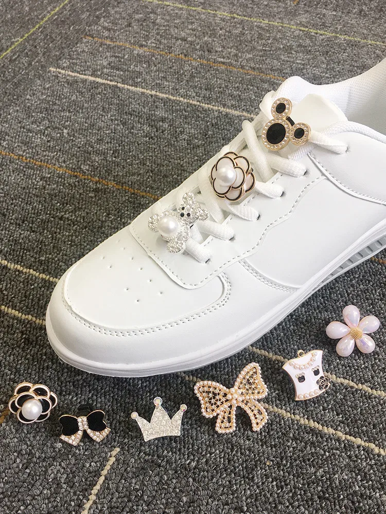 Luxury Jewelry Shoelace Decoration Diy Rhinestone Lace Buckle Decor Women Sneakers Accessories Metal Shoe Charms Decor For Laces