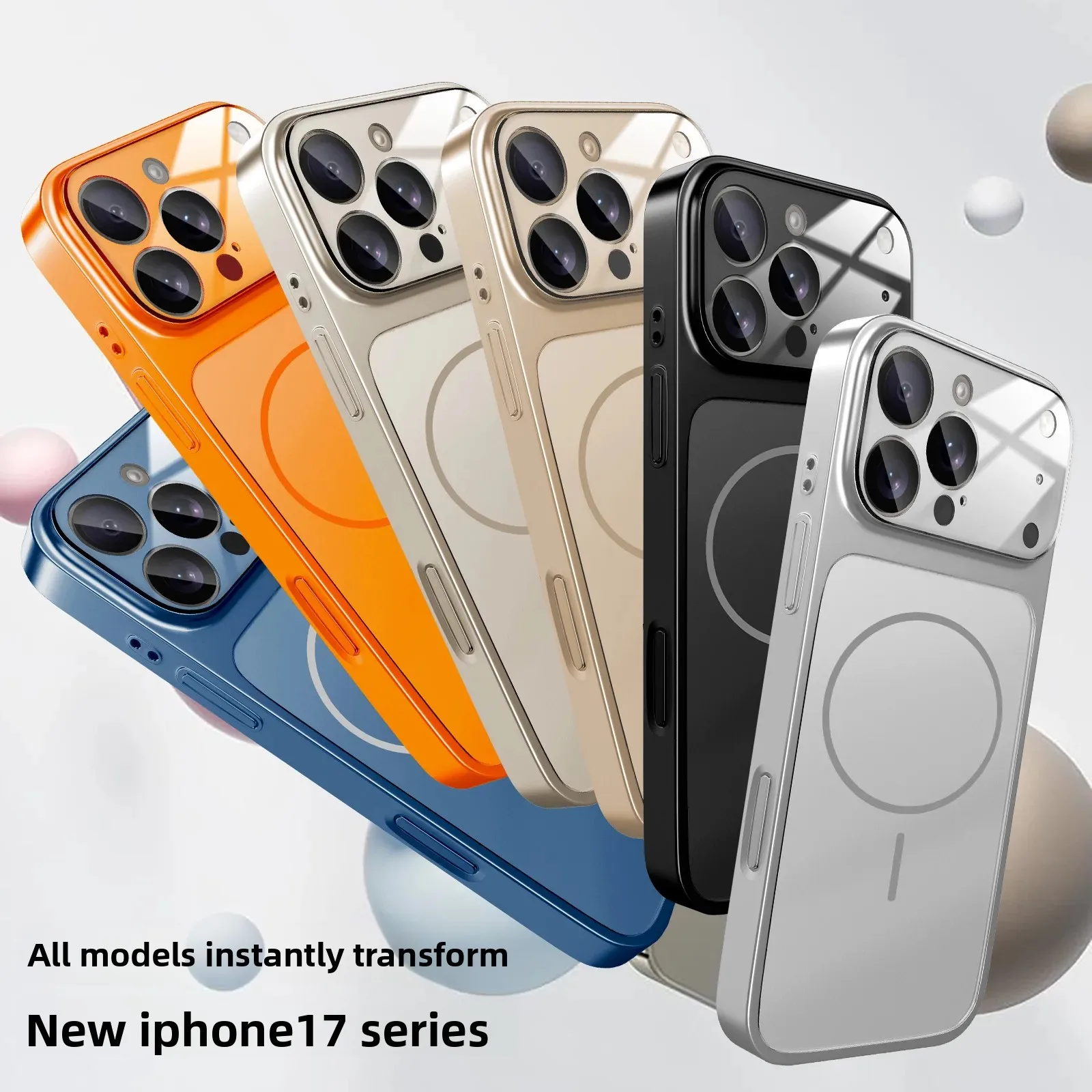 Original AG Nano Frosted Glass For Magsafe Phone Case For iPhone 17 Air 16 15 14 13 Pro Max Magnetic Wireless Charge Armor Cover - náhled 2