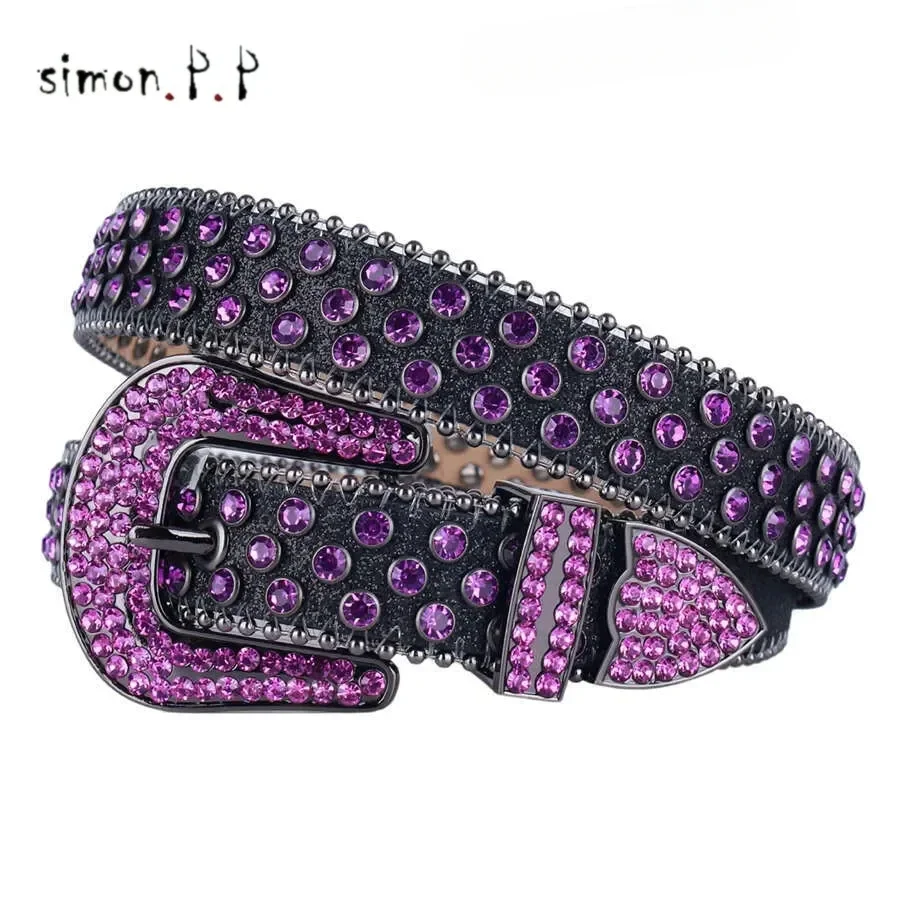 Luxury Strap Diamond Belt Western Crystal Studded Belt Cowgirl Cowboy Rhinestone Belt for Women Men Jean Cinto De Strass