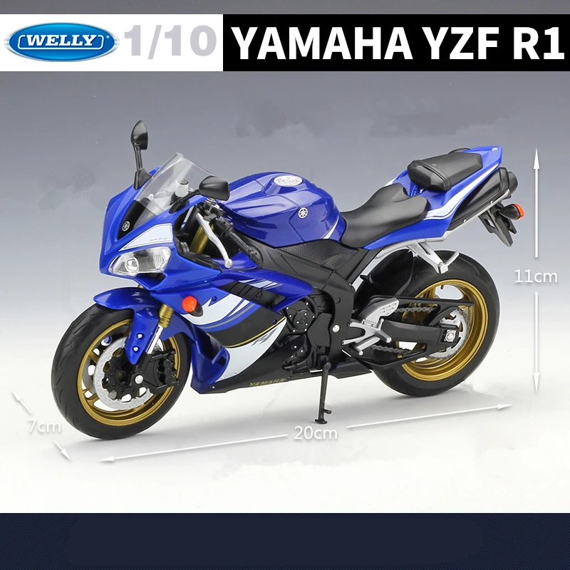 WELLY 1:10 YAMAHA YZF-R1 Alloy Racing Motorcycle Model Simulation Diecast Metal Motorcycle Model Collection Childrens Toy Gifts