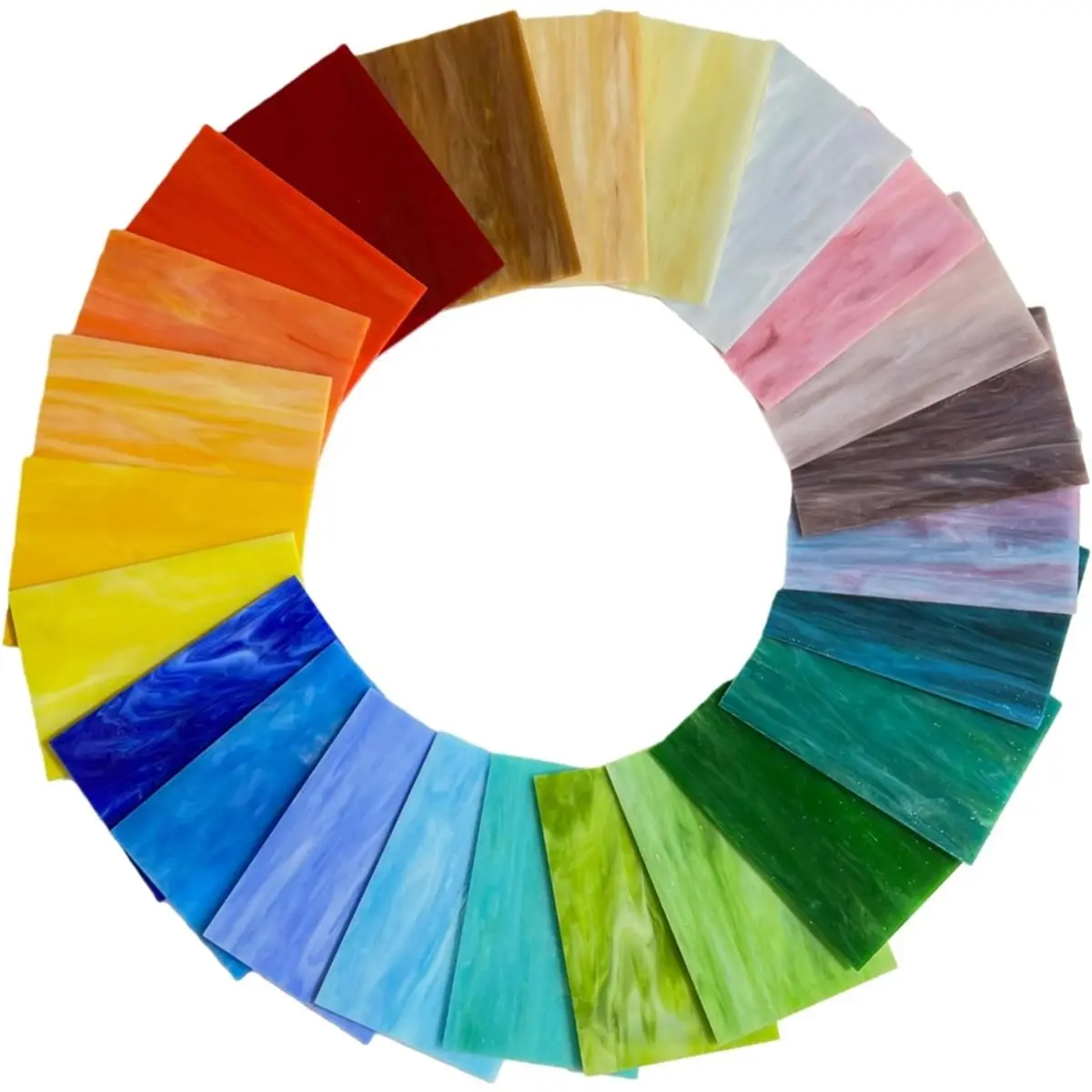 Best of 2026 24 Pcs Stained Glass Sheets 4 X 6 Inch Vibrant Colors Art Glass Supplies Variety Pack for Crafts, , Decoration