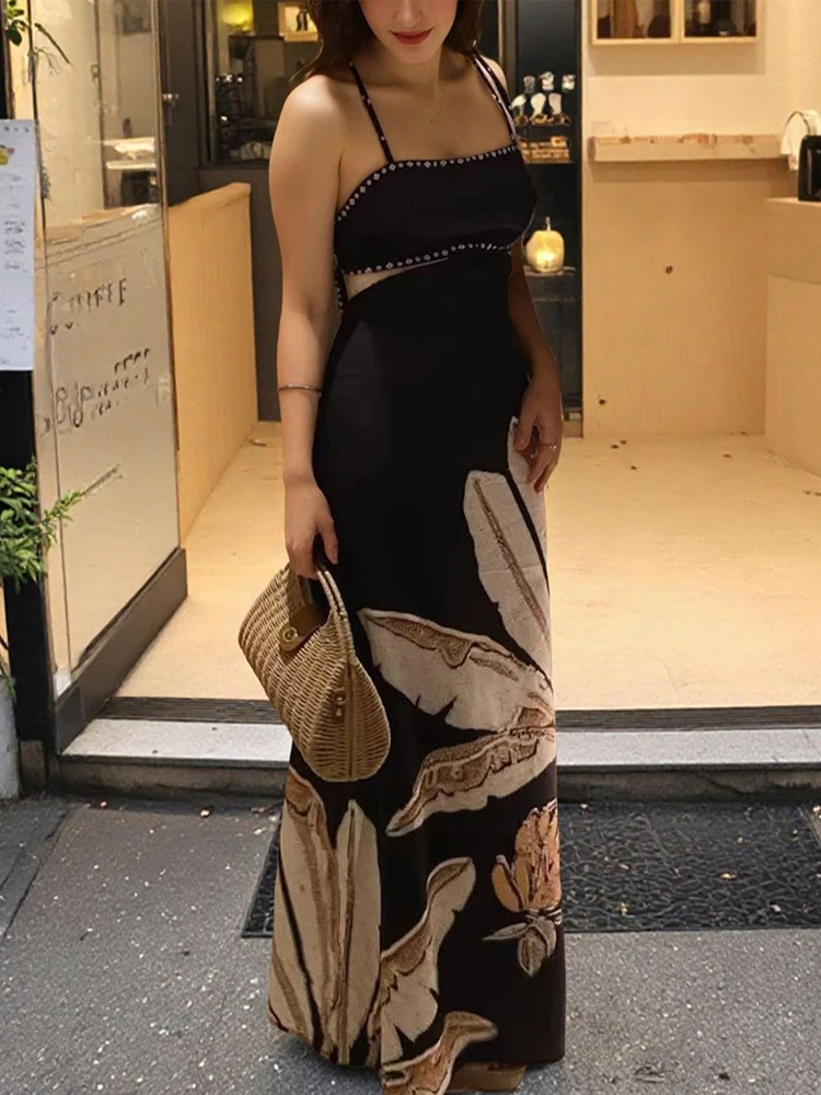 

Summer Women's Sleeveless Sexy Style Polyester Material 2025 New Fashion High Waist Bareback Strap Skirt