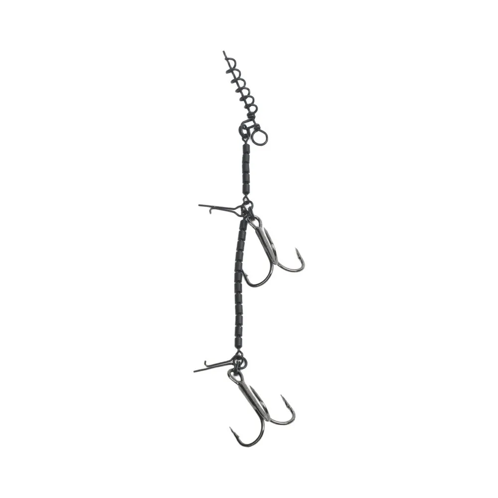 Trebled Fishing Rig Hook Corkscrew Barbed Stainless Steel for Pike Fishing 14cm Size Freshwater Saltwater 2pcs or 3pcs