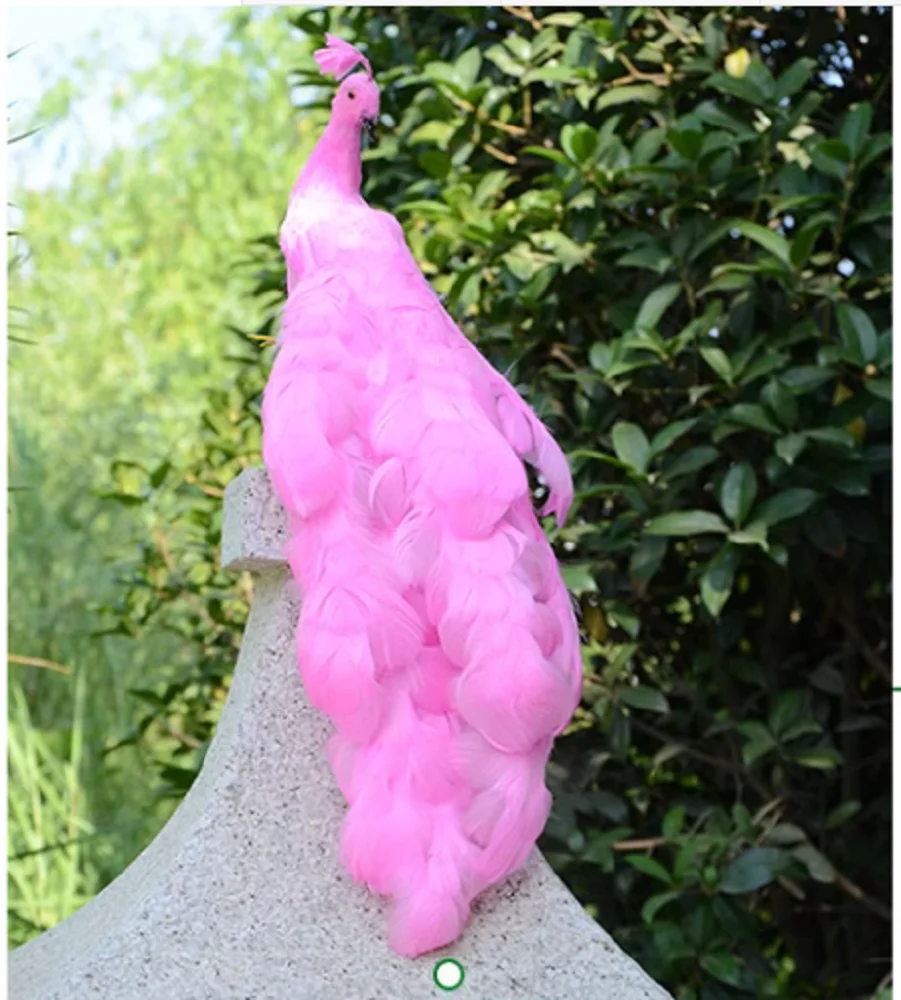cute pink peacock model foam&feather simulation peacock gift about 50cm xf2927