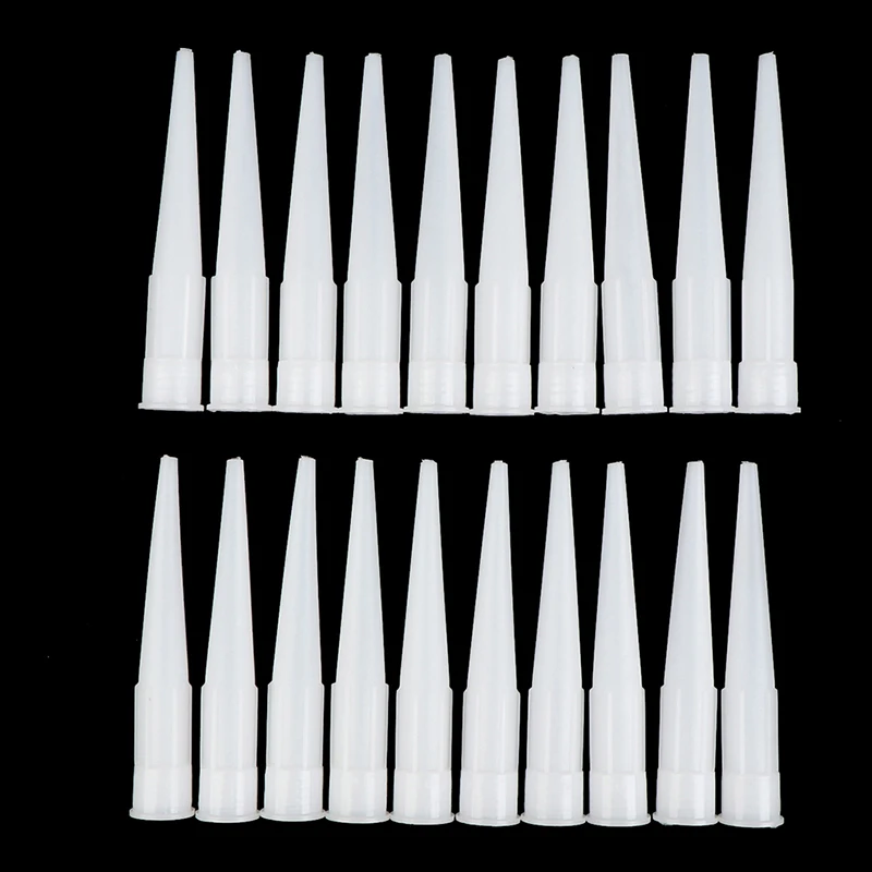 20pcs Universal Caulking Gun Nozzles Plastic Glass Glue Nozzles Sealant Silicone Caulking Tips Mouth Home Construction Tools