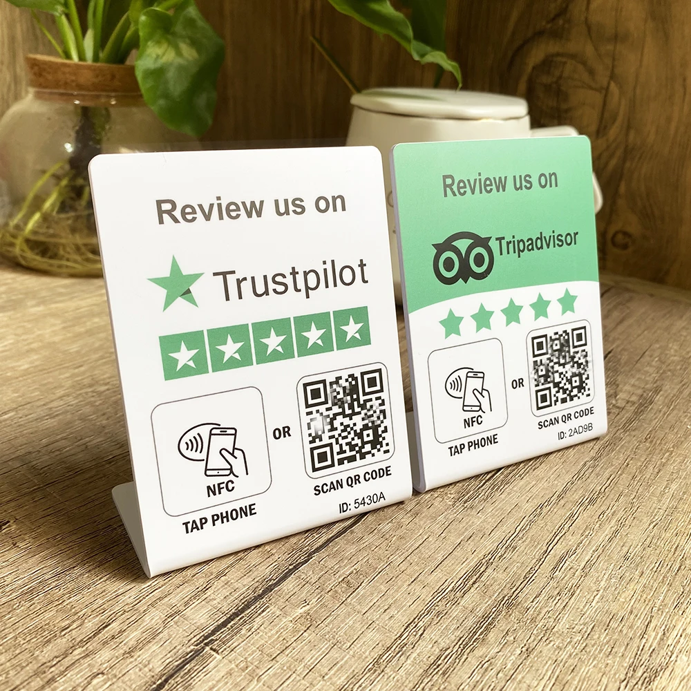 Trustpilot Tripadvisor Review Stand Google Review NFC station table QR Scan  brand bracket