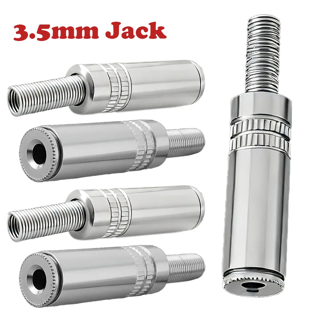 5PCS 3,5mm Jack Buchse Weibliche Stereo Audio Stecker 3 Pole TRS DIY Solder Typ Terminal Stecker für Mikrofon lautsprecher, Stereo