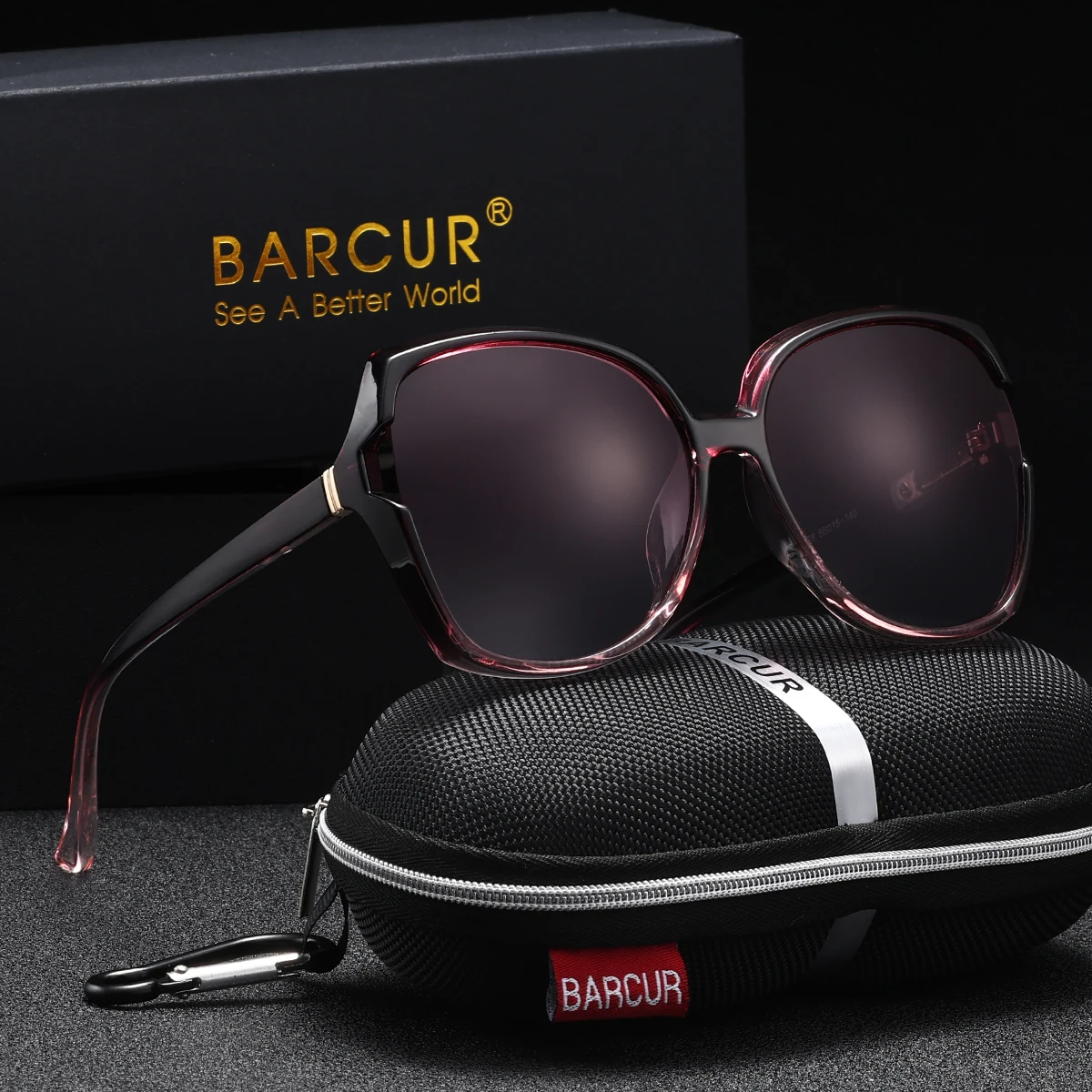 BARCUR Sonnenbrille im Party-Stil mit großem Rahmen für Gesichtsformung und UV-Schutz, Modeaccessoires