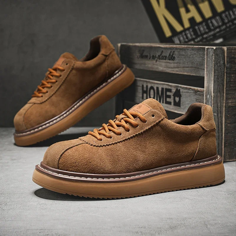 

Брендовая мужская повседневная обувь из натуральной кожи, офисные оксфорды на толстой подошве, деловые туфли, удобные противоскользящие уличные кроссовки для бега, обувь