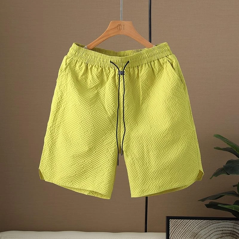 

Casual Bubble Textured Shorts for Men, Elastic Drawstring Waist, Lightweight, Loose, Summer Shorts for Daily Streetwear
