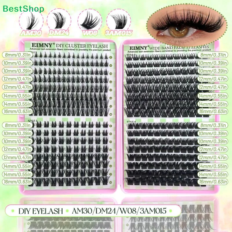✂ 640クラスター 8-16mm 長さつけまつげ ボンド＆ - Faux Mink Lash のレビューと価格