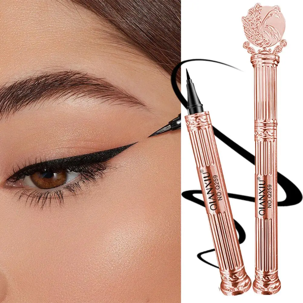 1 stücke schwarzer matter flüssiger Eyeliner Bleistift wasserdichtes Auge natürlicher Liner Eyeliner langlebiger sicherer kosmetischer schneller Stift wisch f0a4