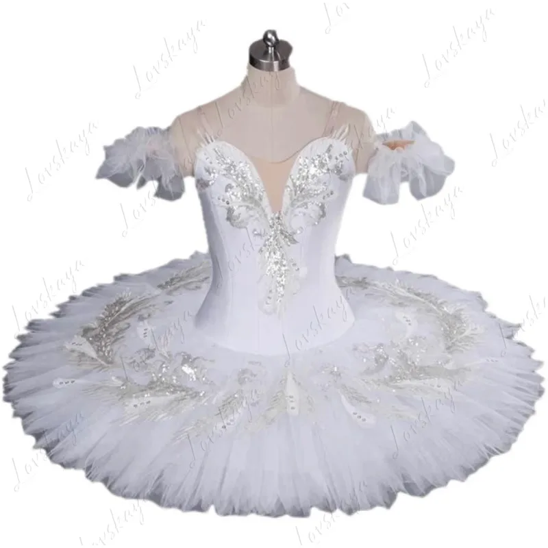 فستان باليه للفتيات بتصميم جديد، زي أداء تنورة منتفخة للأطفال، بدلة أداء رقص البجعة الصغيرة