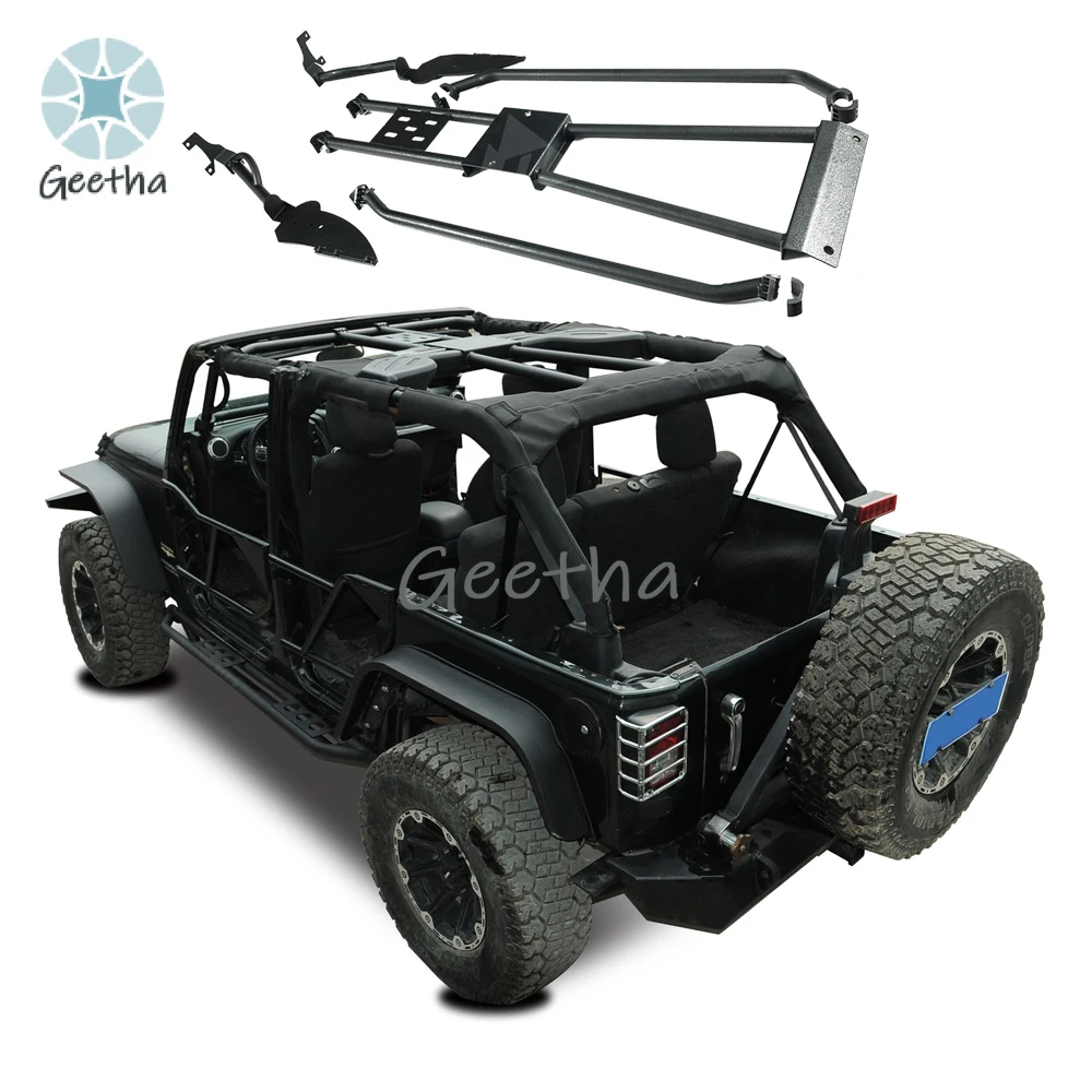 

Black steel roll cage roof top bracket for jeep for wrangler jk 2007-2017 J385