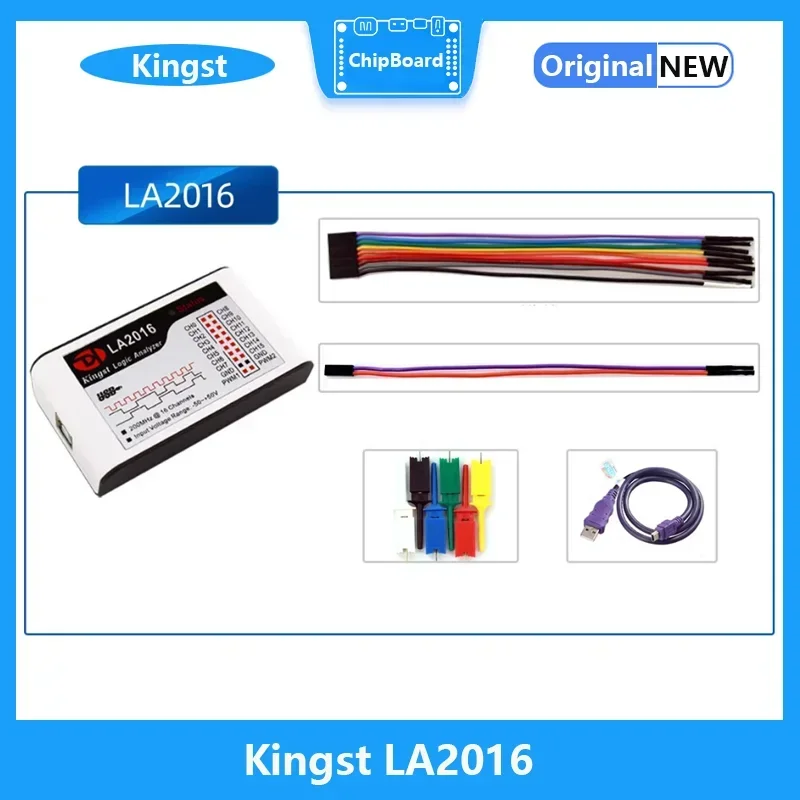 Kingst LA2016 Analizzatore logico USB Frequenza di campionamento massima di 200 M, 16 canali, campioni 10B, MCU, ARM, strumento di debug FPGA, software inglese