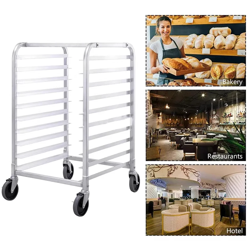 10 layers/20 layers Kitchen tray cart Bun Pan Rack Commercial Bakery Racks with Wheels Aluminum Racking Trolley for Kitchen Rest