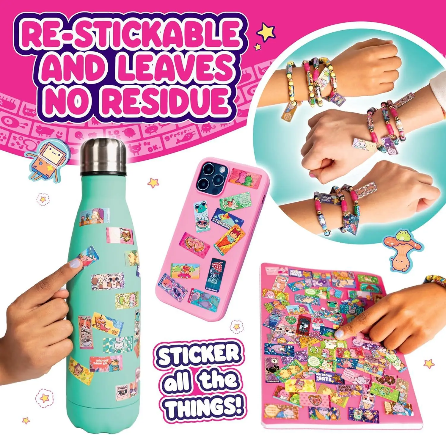 

3 сумки Sticki Roll наклейка браслет 70/80/140/160 шт. наклейки детские креативные наклейки браслет DIY браслет наклейки