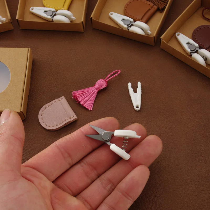 1 conjunto mini tesoura de alta precisão fio crochê gancho aço inoxidável costura ferramenta bordado para amantes do crochê acessórios costura