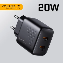 VOLTME USB Charger For iPhone 15 PD 20W Fast Charging Phone Charger Quick Charge 4.0 USB Type C Fast Charger For Samsung S23