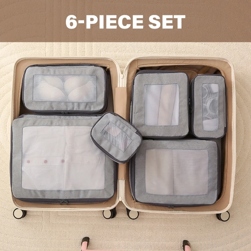 6pcs Space Saving Packing Cube for Women Men Set Storage Bag