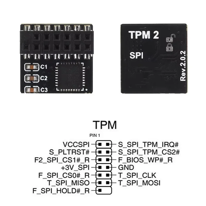 Exquisite-TPM 2.0 SPI Parallel Encryption Safety Module 14 Pin SPI Remote Card Board Encryption Security Board For ASUS
