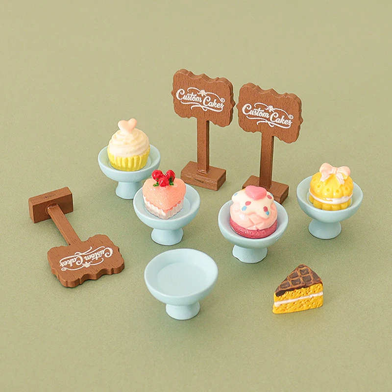 

3Pcs/set Dollhouse Simulation Miniature Cake Model Mini Dessert Pan Cake Stand Fruit Tray Food Toy Doll Kitchen Accessories