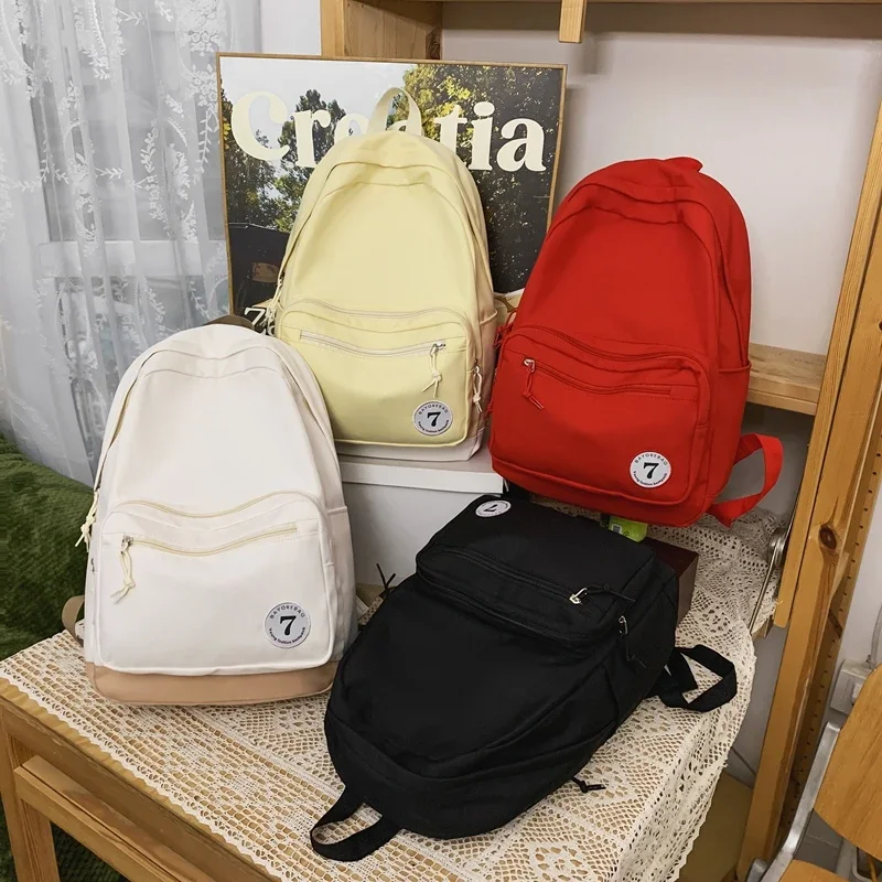 Hot Selling Casual Versatile Solid Color Nylon Women\'s Backpack 2024 New High-quality Fashion Trend Youth Campus Backpack