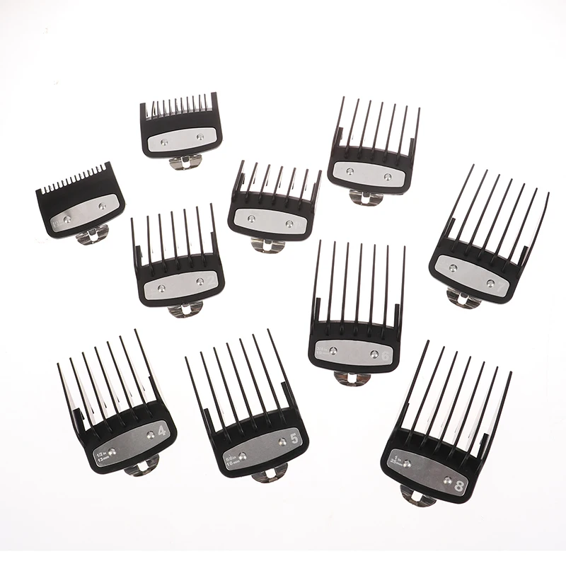 10Pcs/set Limit Comb For Electric Clippers Barber Shop Pro Cutting Guide Comb Positioning Calipers Comb Clipper Guard10Pcs Profe