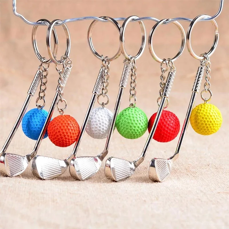 1PC Mini Golf Key Chain For Men Women Sport Metal Keyring Backpack Pendant Athlete Game Club Souvenir Creative Gift