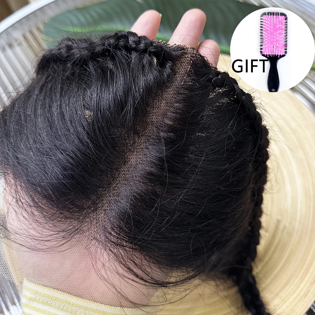 

10 Inches Natural Hair Frontal 13x4 Lace Frontal With Braids Remy Brazilian Human Hair Frontal Lace for Headband Wigs for Women