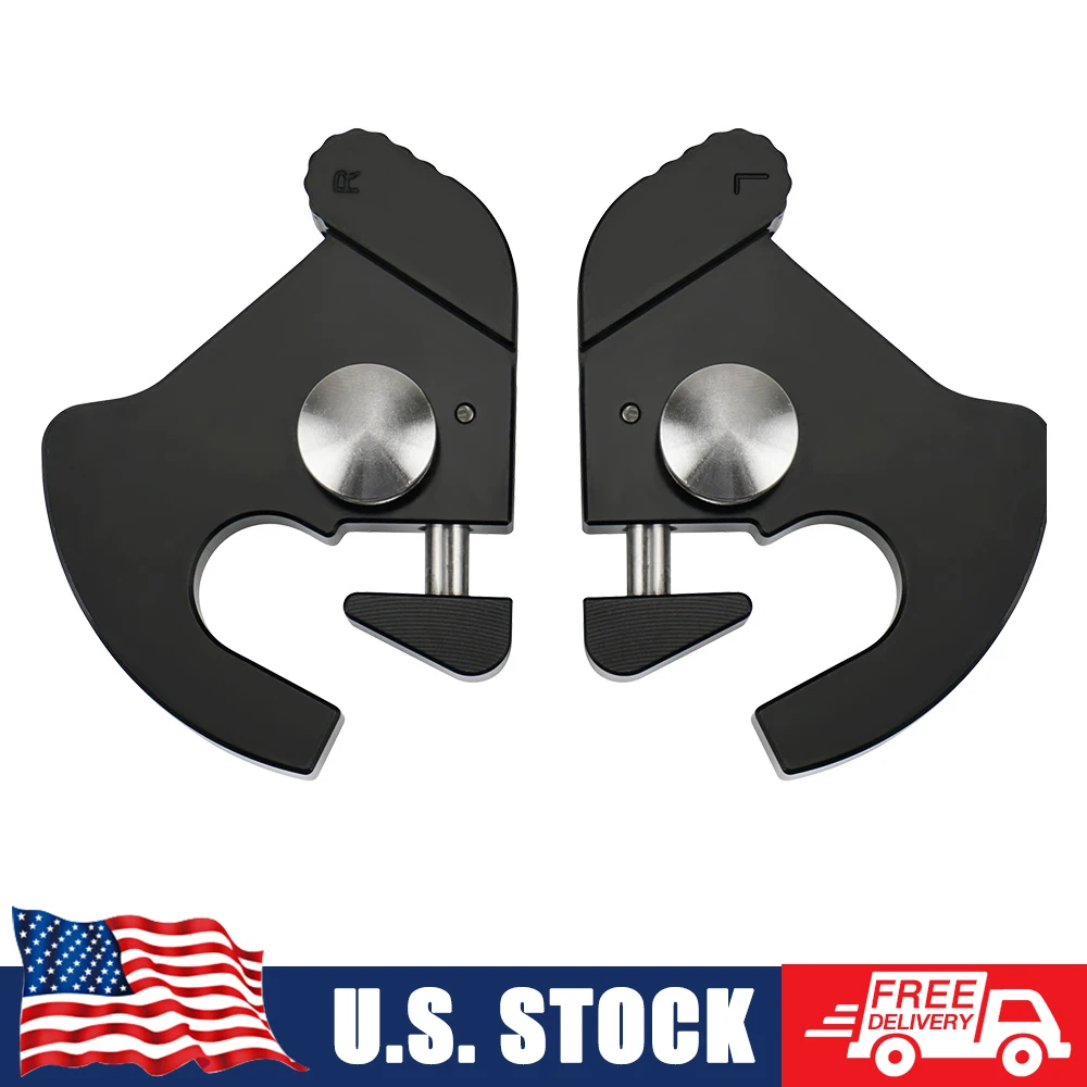 NICECNC Black Detachable Rotary Latches Kit For Harley Detachable Rotary Parts Sissy Bar Luggage Left & Right Latches