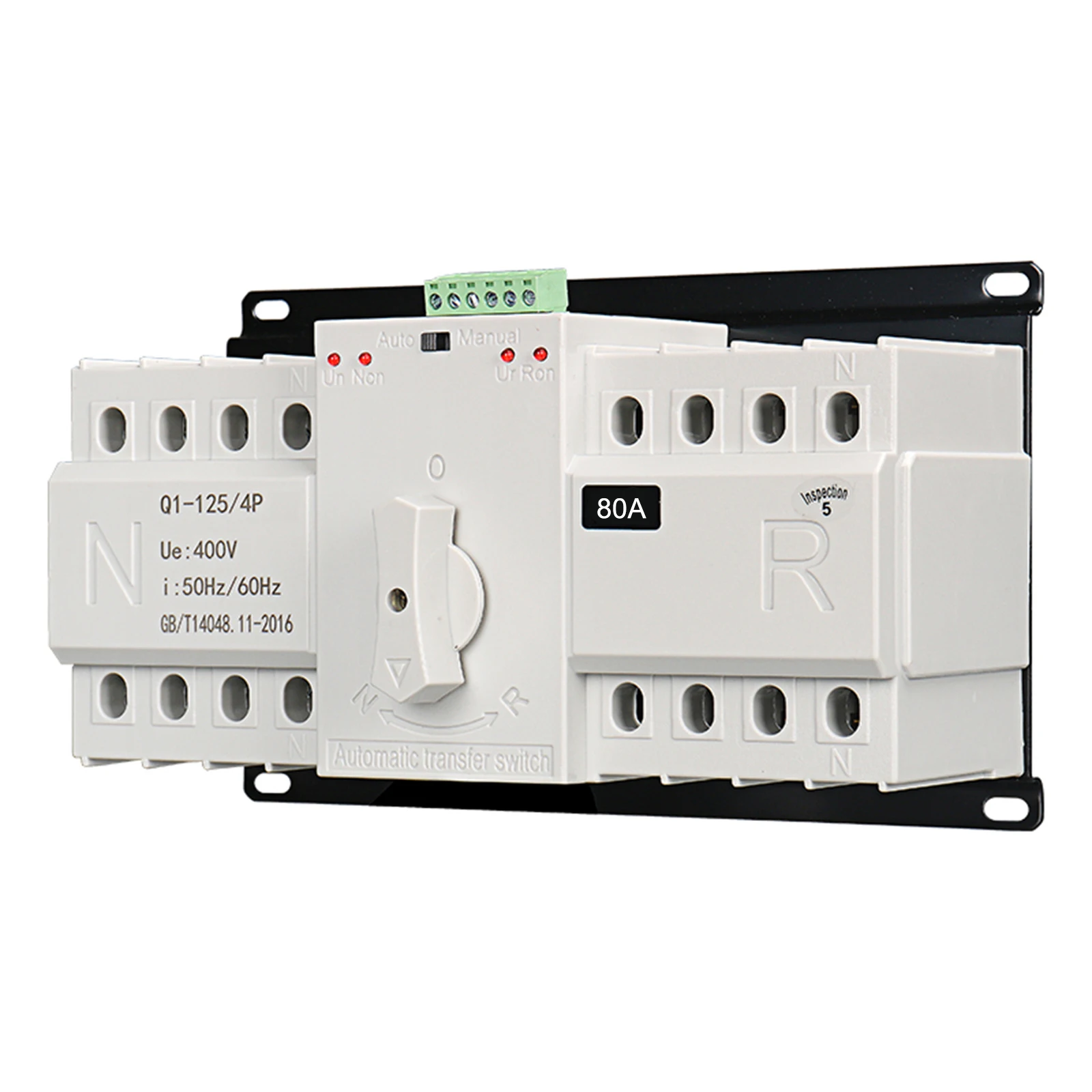 Automatic Dual Power Transfer Switch 2P/4P Three-Phase Changeover Circuit Breaker Switch ATS 125A/100A/80A