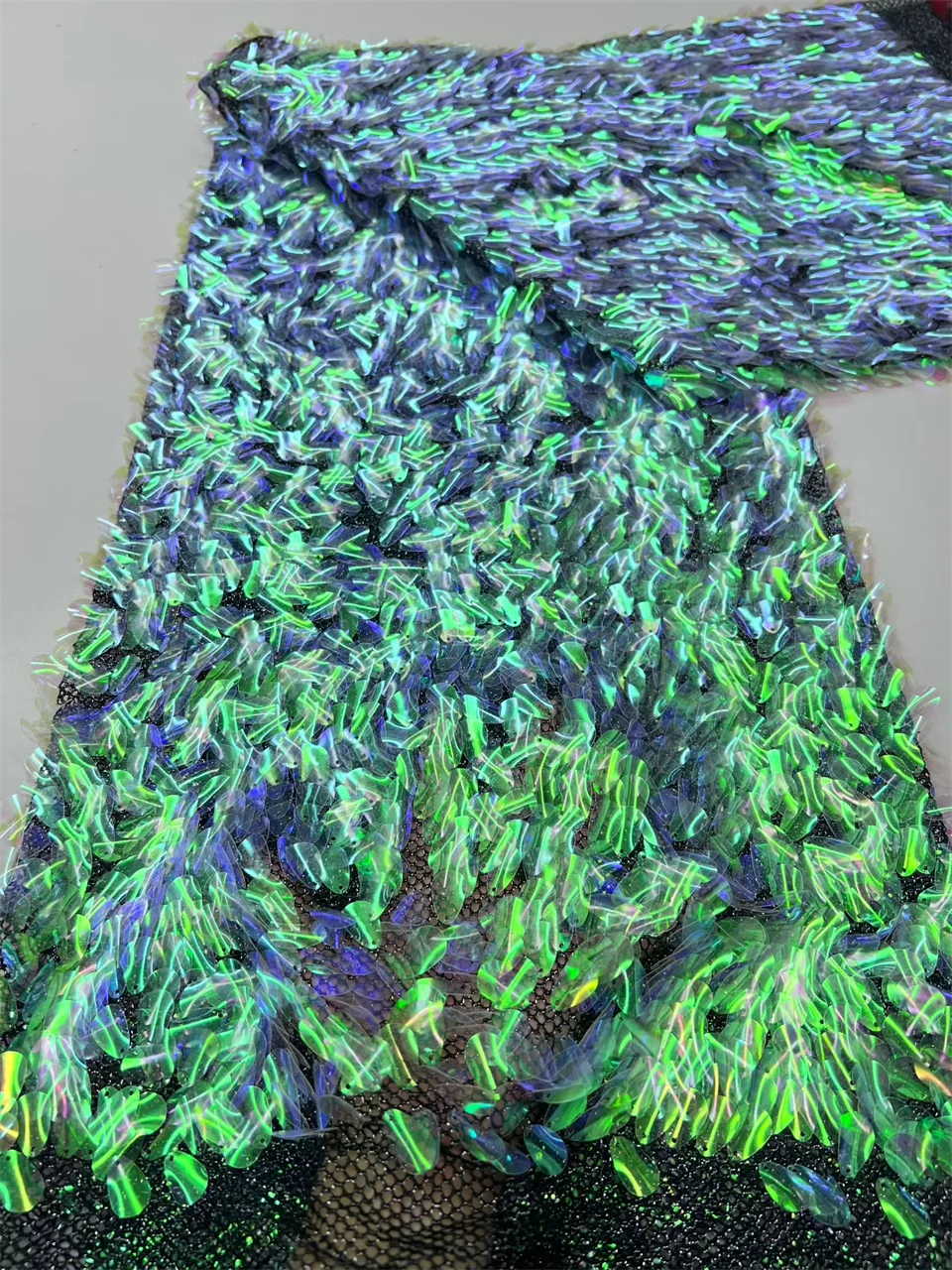 

2025 African High Quality Lace Fabric Latest French Net Sequin Fabric Sewing Embroidered Lace in Tulle Nigeria Fabric 3Yards