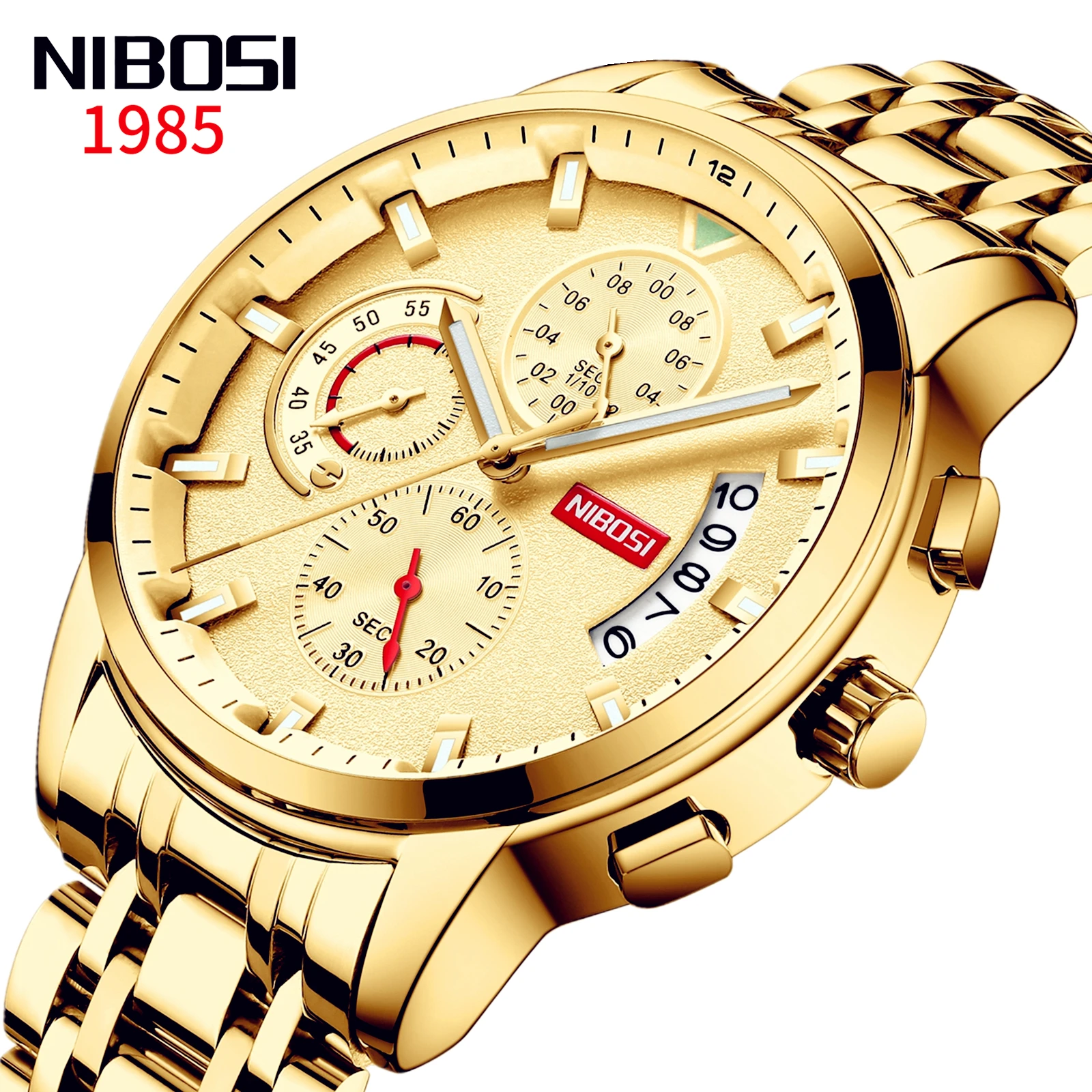 

NIBOSI Watch Men Luxury Brand Business Luminous Waterproof Male Clock Calendar Man Quartz Wristwatches Relogio Masculino+Box