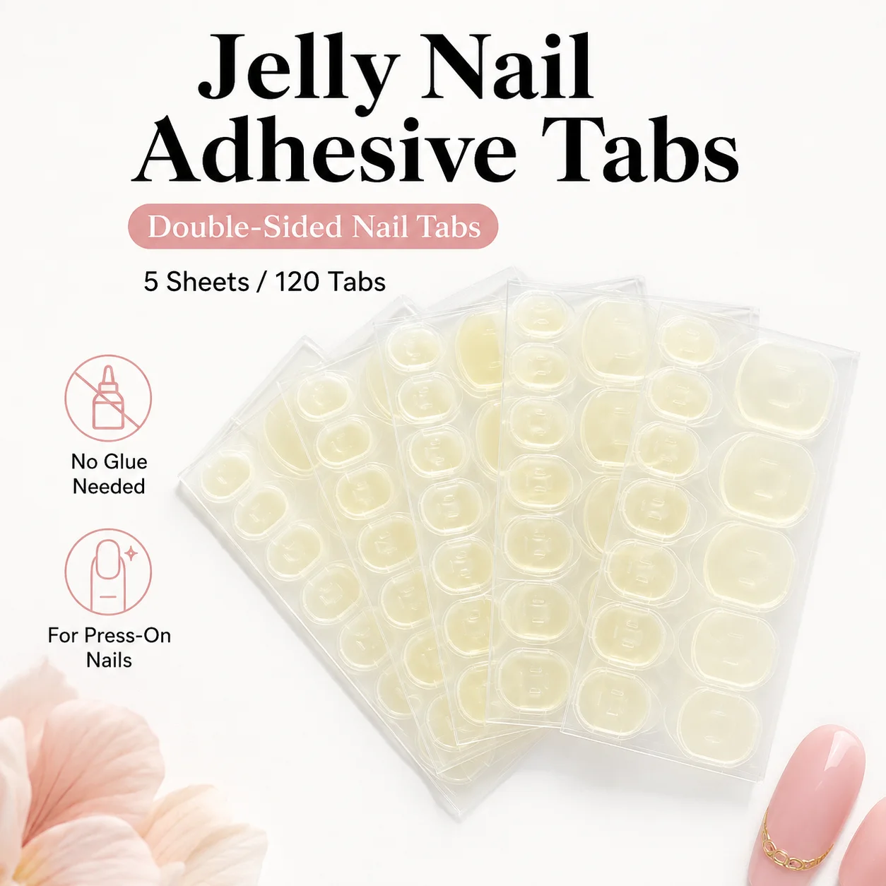 Nail Art Jelly - 5장 120개 탭 젤리 네일 접착