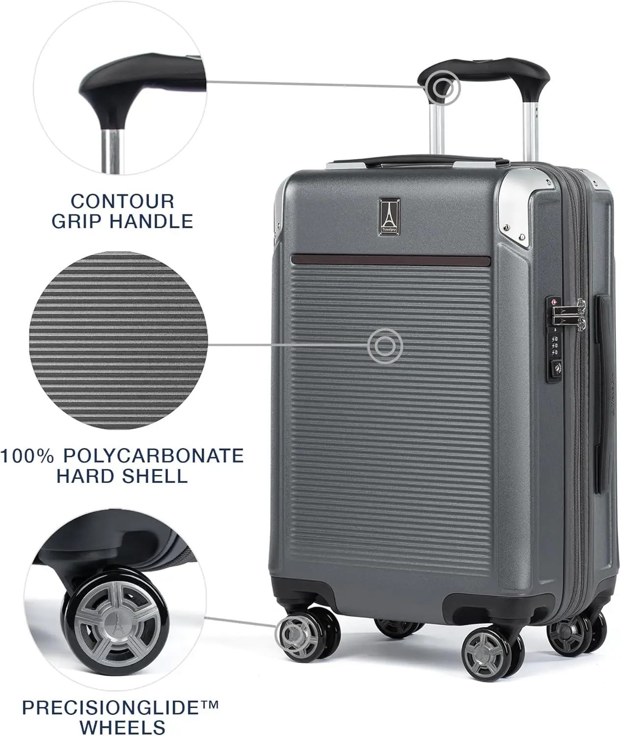 Travelpro Platinum Elite Hardside Expandable Carry On Luggage, 8 Wheel Spinner, Tsa Lock, Hard Shell Polycarbonate Suitcase,