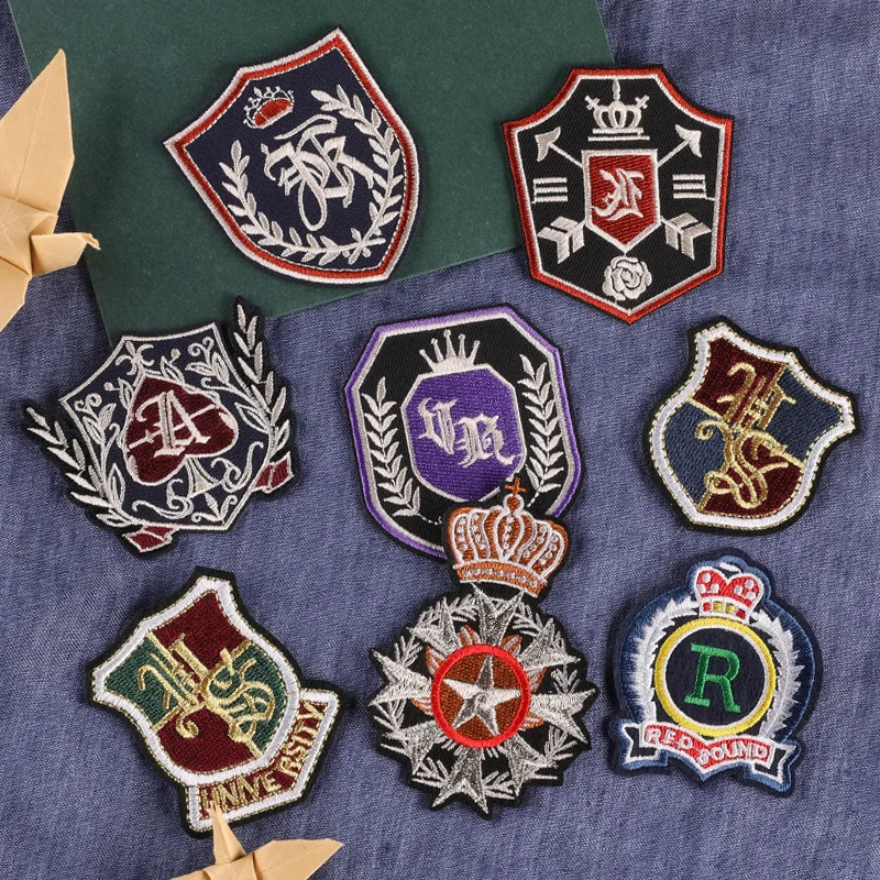 College JK Uniform Embroidery Iron on Pacth Badge Girls Clothing Accessories Skirt Decorative Sticker Appliques for Clothing