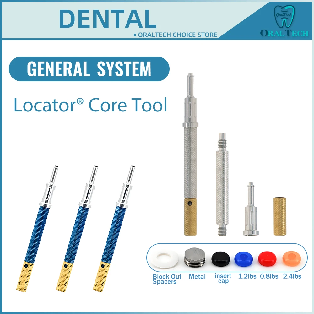 

Dental Implant Retention Caps Extraction Locator Core Tool Removable Insertion Abutment Overdenture Attachment Kit