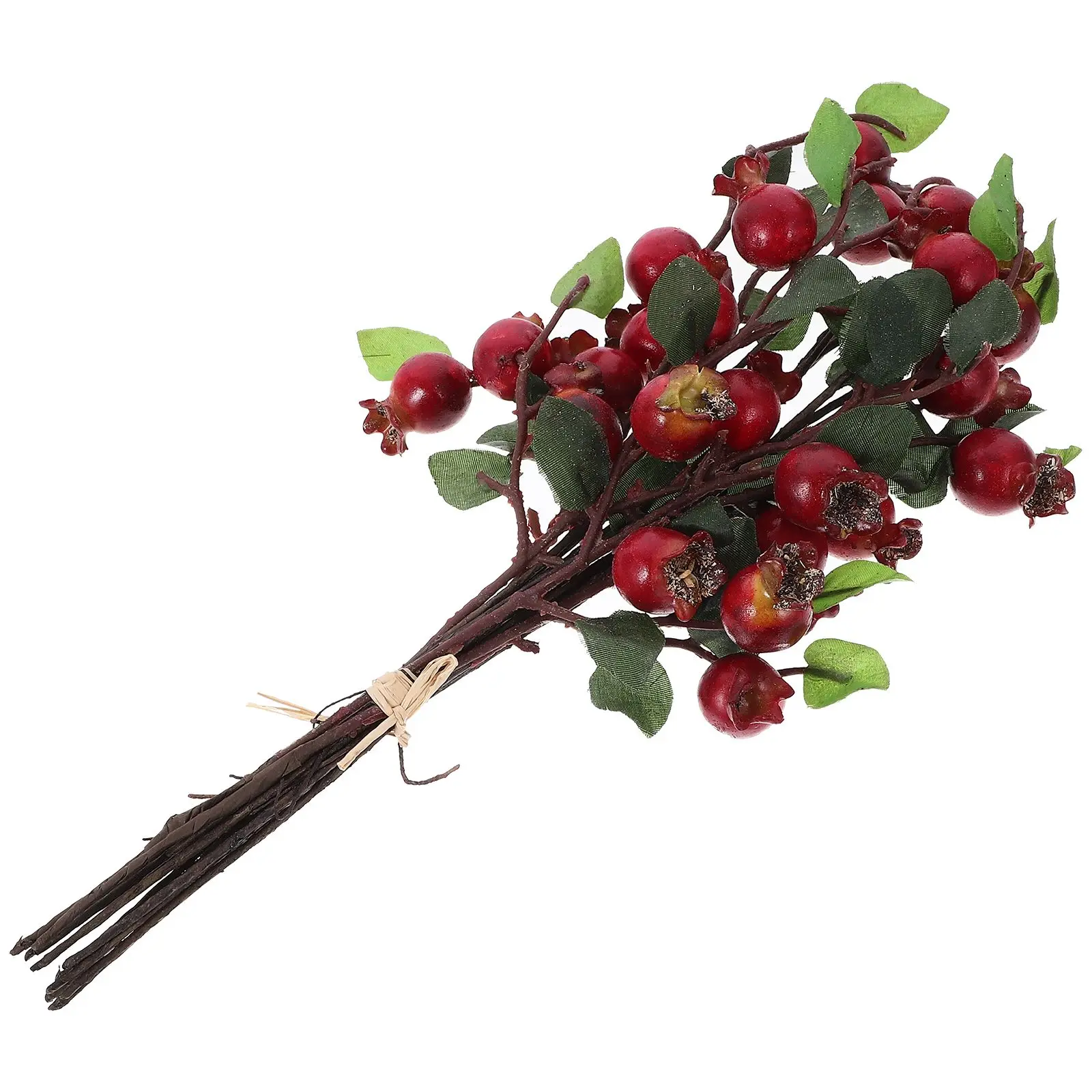 

Artificial Rosehip Berries Bright Yellow Faux Decorative Bouquet Home Office Bedroom Living Room Christmas Craft Floral