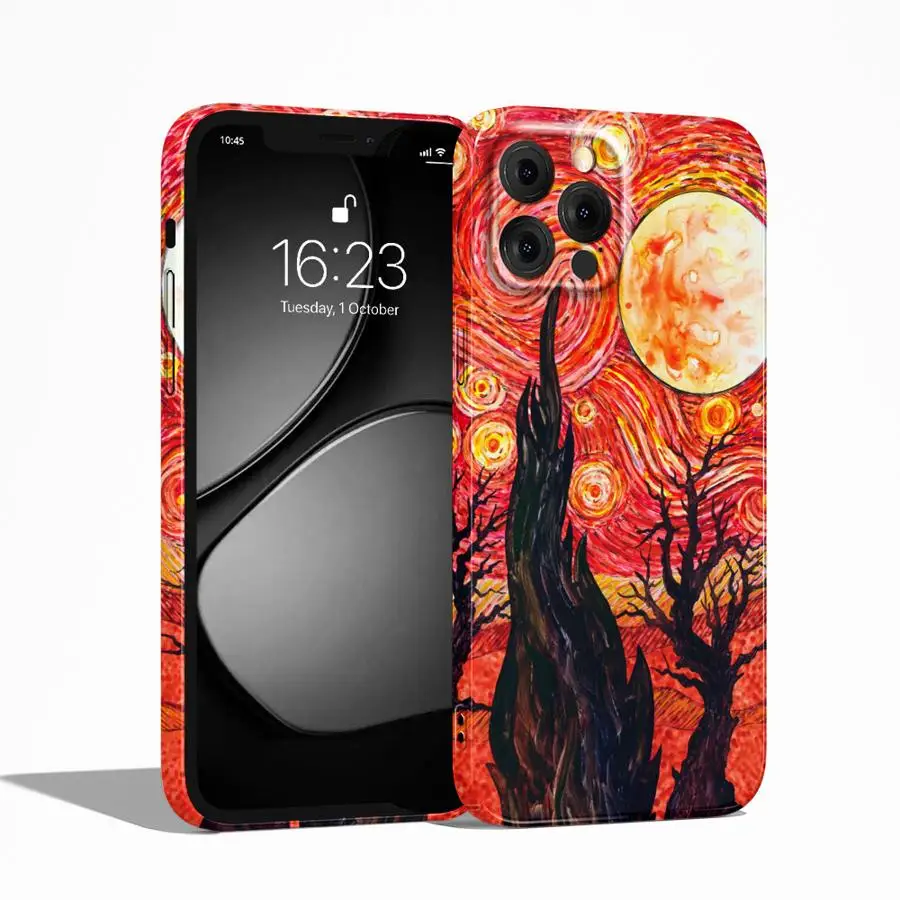 Van Gogh Painted Art Starry Night Hard Phone Cover Case for iPhone 14 X 16 Pro Max 17 Air XR 15 Plus 11 12 13