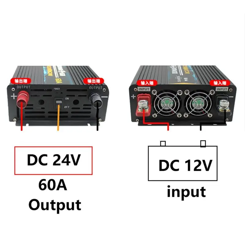 DC Converter 12V To 24V DC 60 Ampere Power Booster Step-Up DC DC Converter 12 Volt To 24 Volt For Car Video Refrigerator